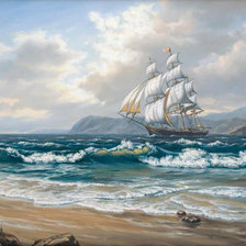 Схема вышивки «кораблик»