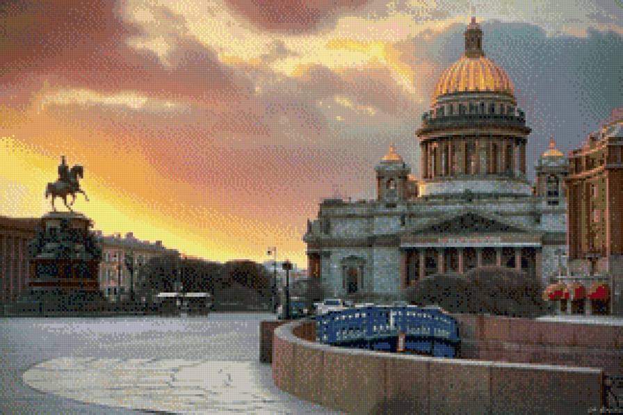 Петербург - осень, исакиевский собор, город, медный всадник - предпросмотр