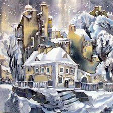 Схема вышивки «Зимний город»