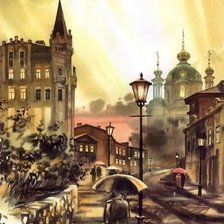 Схема вышивки «Прогулка под дождем»