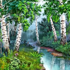 Схема вышивки «русские березы»