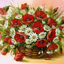 Схема вышивки «маки»