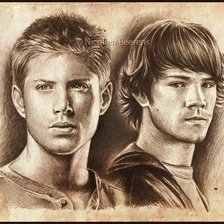 Схема вышивки «Сэм и Дин»