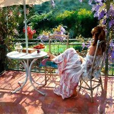 Схема вышивки «На веранде»