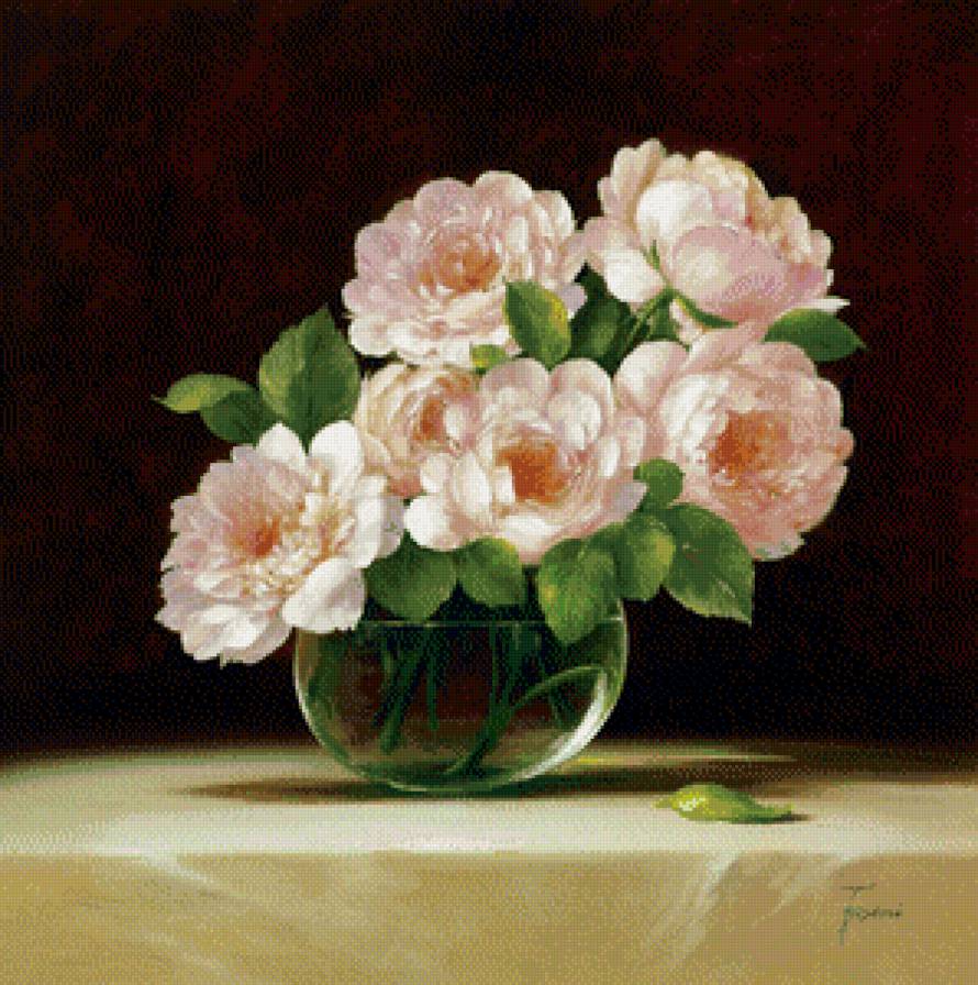 розы в вазе - цветы, натюрморт, розы - предпросмотр