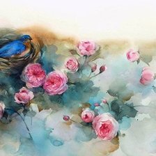 Схема вышивки «Птичка»