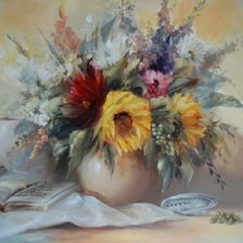 Схема вышивки «цветочные натюрморты»