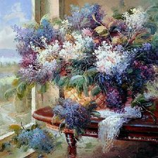 Схема вышивки «сирень»