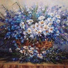 Схема вышивки «цветы в вазе»