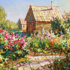 Схема вышивки «деревня»