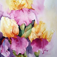 Схема вышивки «Акварельные ирисы»