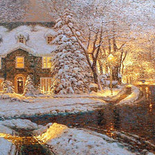 Схема вышивки «Зимний вечер»