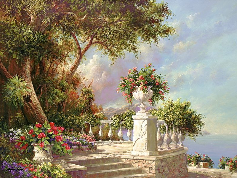 Итальянский пейзаж - природа, море, пейзаж - оригинал