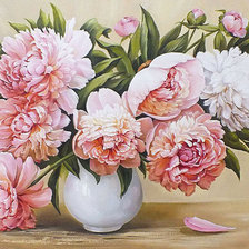 Схема вышивки «пионы»