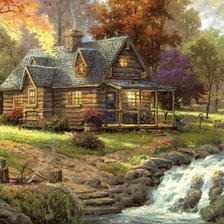 Схема вышивки «Деревенский пейзаж»