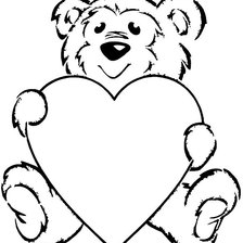 Схема вышивки «мишка и сердце»