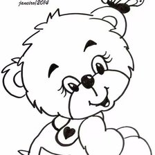 Схема вышивки «мишка и бабочка»