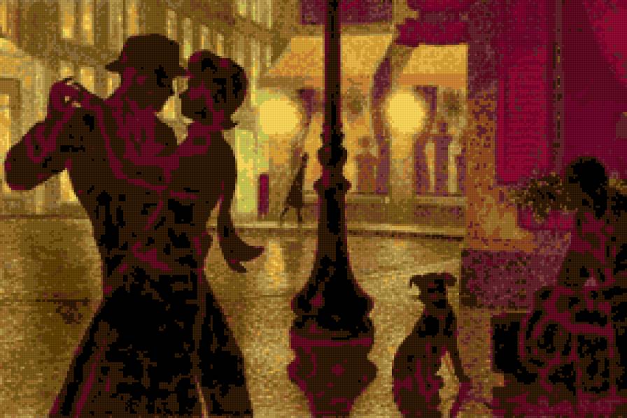 Картина Дениса Нолет - двое, вечер, танцы - предпросмотр