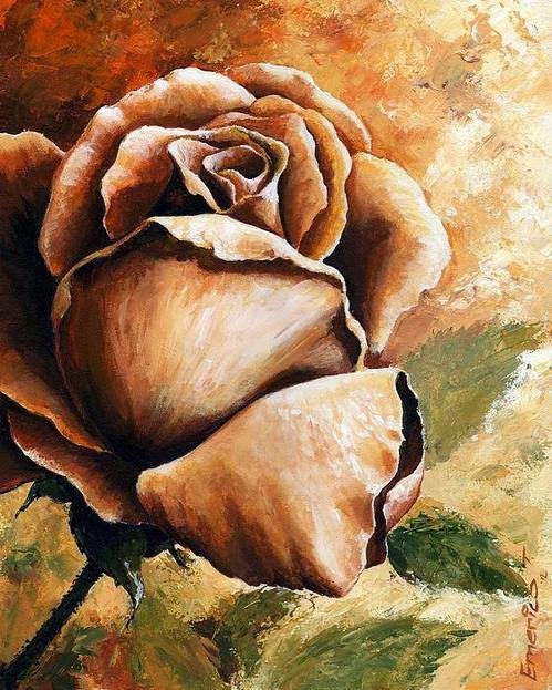 Картина Эмерико Тот - роза - оригинал