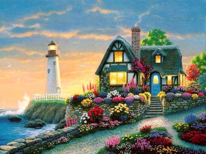 домик с маяком - дом маяк - оригинал