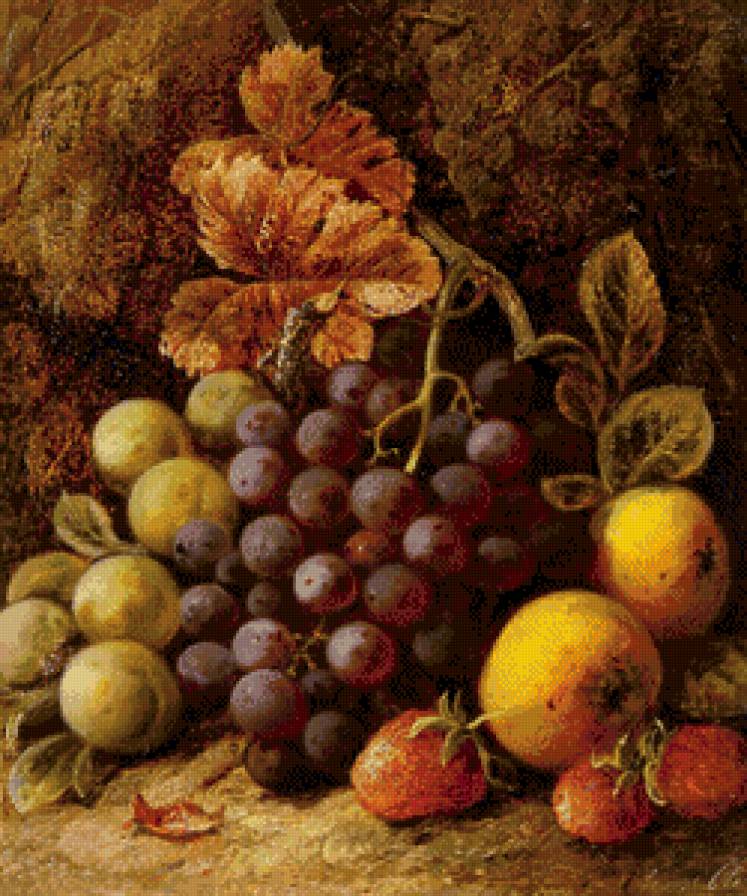 натюрморт с виноградом - фрукты, натюрморт - предпросмотр