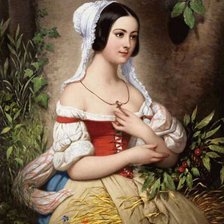 Схема вышивки «сборщица колосьев»