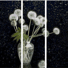 Схема вышивки «одуванчики в вазе»