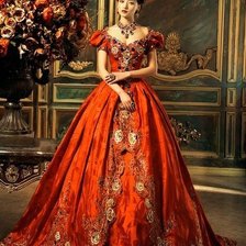 Схема вышивки «дама»