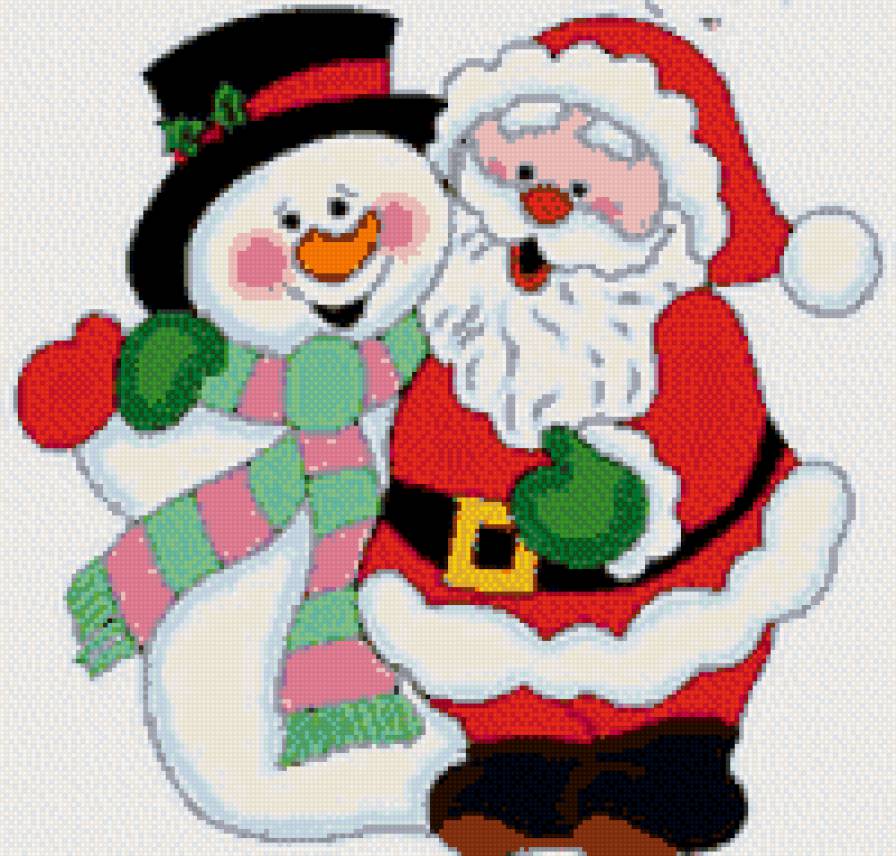 снеговик и санта - предпросмотр