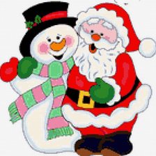 Схема вышивки «снеговик и санта»