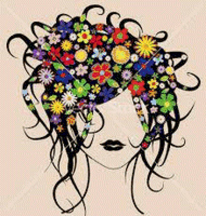 rostro con flores - предпросмотр