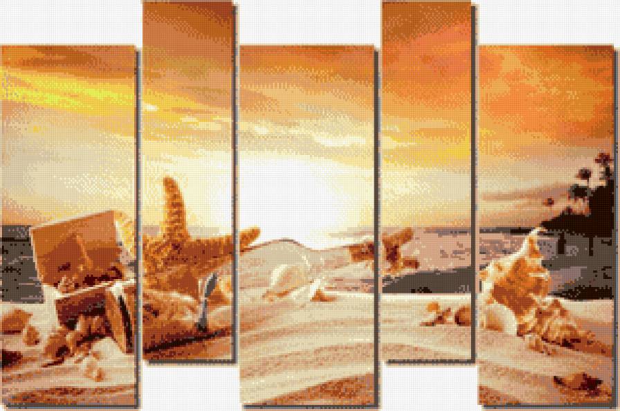 пляж-модули - отдых, лето, ракушка, пляж - предпросмотр