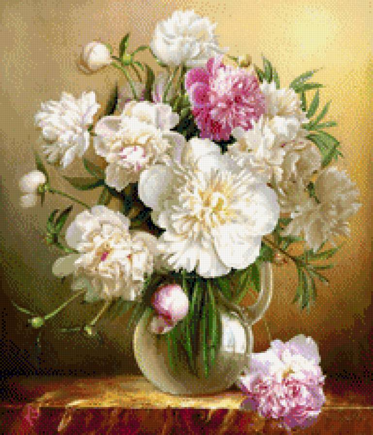 Пионы великолепные - ваза, цветы, пионы, нежность, крсота - предпросмотр