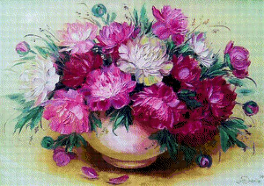 цветы - цветы, красота, картина, ваза, живопись - предпросмотр