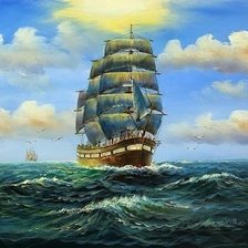 Схема вышивки «корабль»