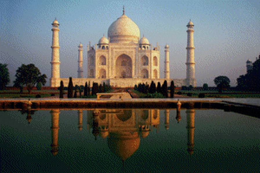 Тадж Махал - красивое здание, вода, отражение - предпросмотр