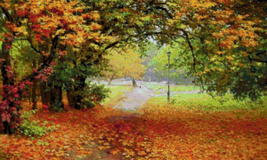 картины художников - осенняя прогулка - предпросмотр
