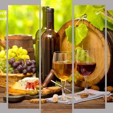 Схема вышивки «натюрморт с вином и виноградом»