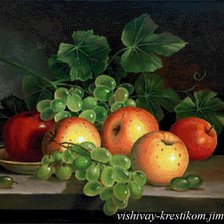 Схема вышивки «натюрморт с яблоками»