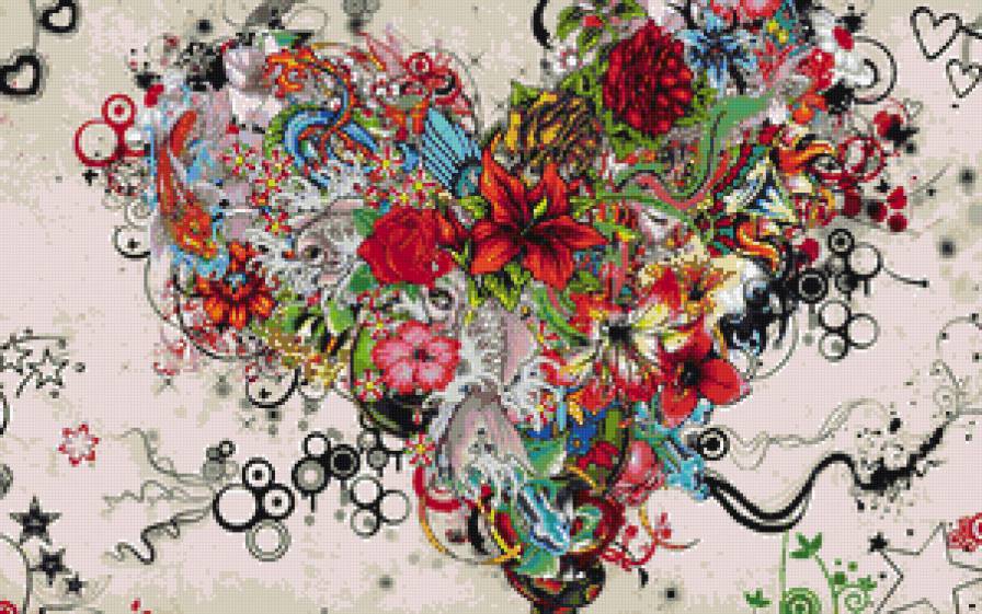 Сердце из цветов - цветы, сердце - предпросмотр