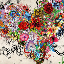 Схема вышивки «Сердце из цветов»