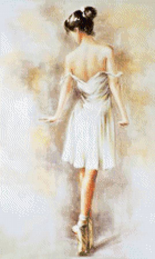 легкость и грация - танцы, балет, девушка, искусство, картина, живопись - предпросмотр