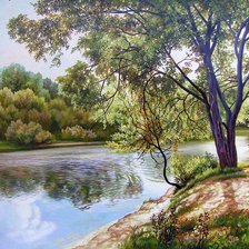 Схема вышивки «пейзаж»