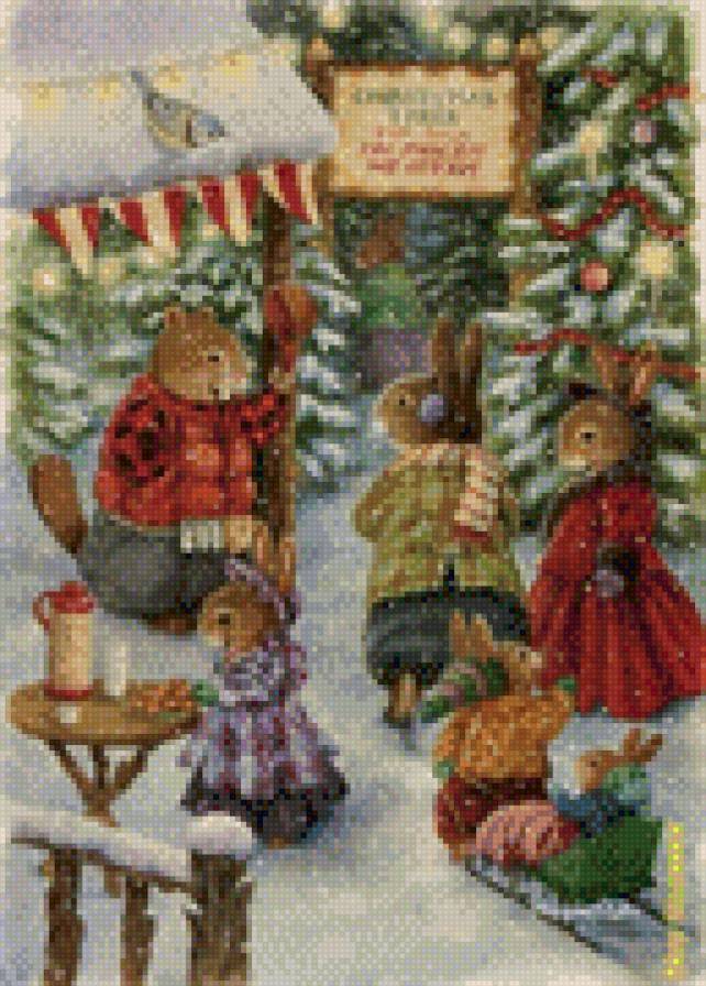 №1056497 - зима, зайки, детские - предпросмотр