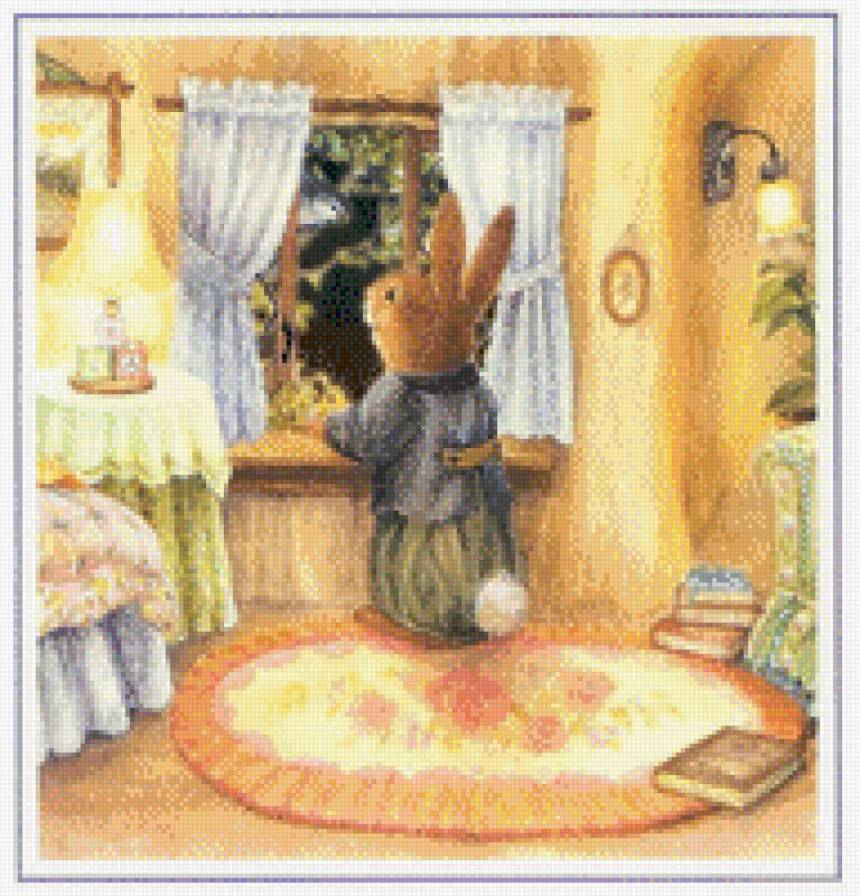 №1056555 - ночь, зайки, детские - предпросмотр