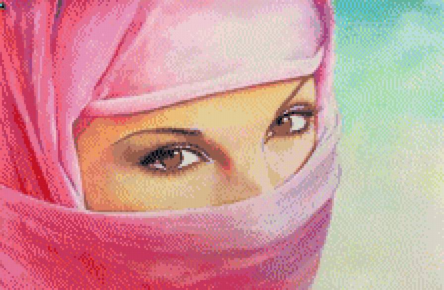 взгляд - разное, картина, восток, живопись, девушка, искусство - предпросмотр