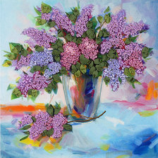 Схема вышивки «сирень»