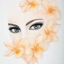 Схема вышивки «Взгляд.Цветы плюмерии.»