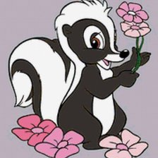 скунс и цветы