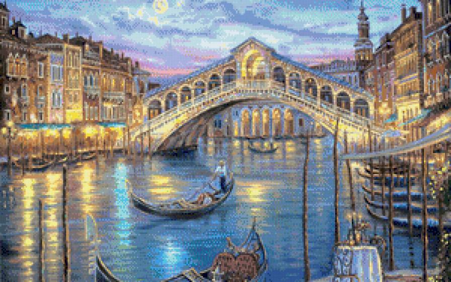 Венеция - вода, картина, венеция, жив, город, улочка. лодка солнечный день - предпросмотр